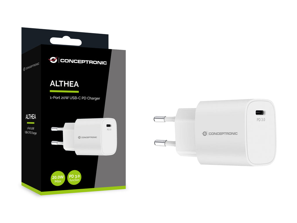 Conceptronic ALTHEA14W chargeur d'appareils mobiles Universel Blanc Secteur Charge rapide Intérieure