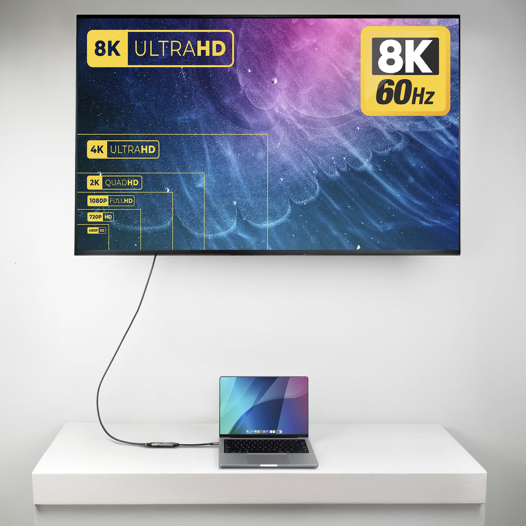 StarTech.com Adaptateur USB-C vers HDMI 8K 60Hz / 4K 120Hz HDMI 2.1 HDR10+ Thunderbolt USB4 - 20 cm