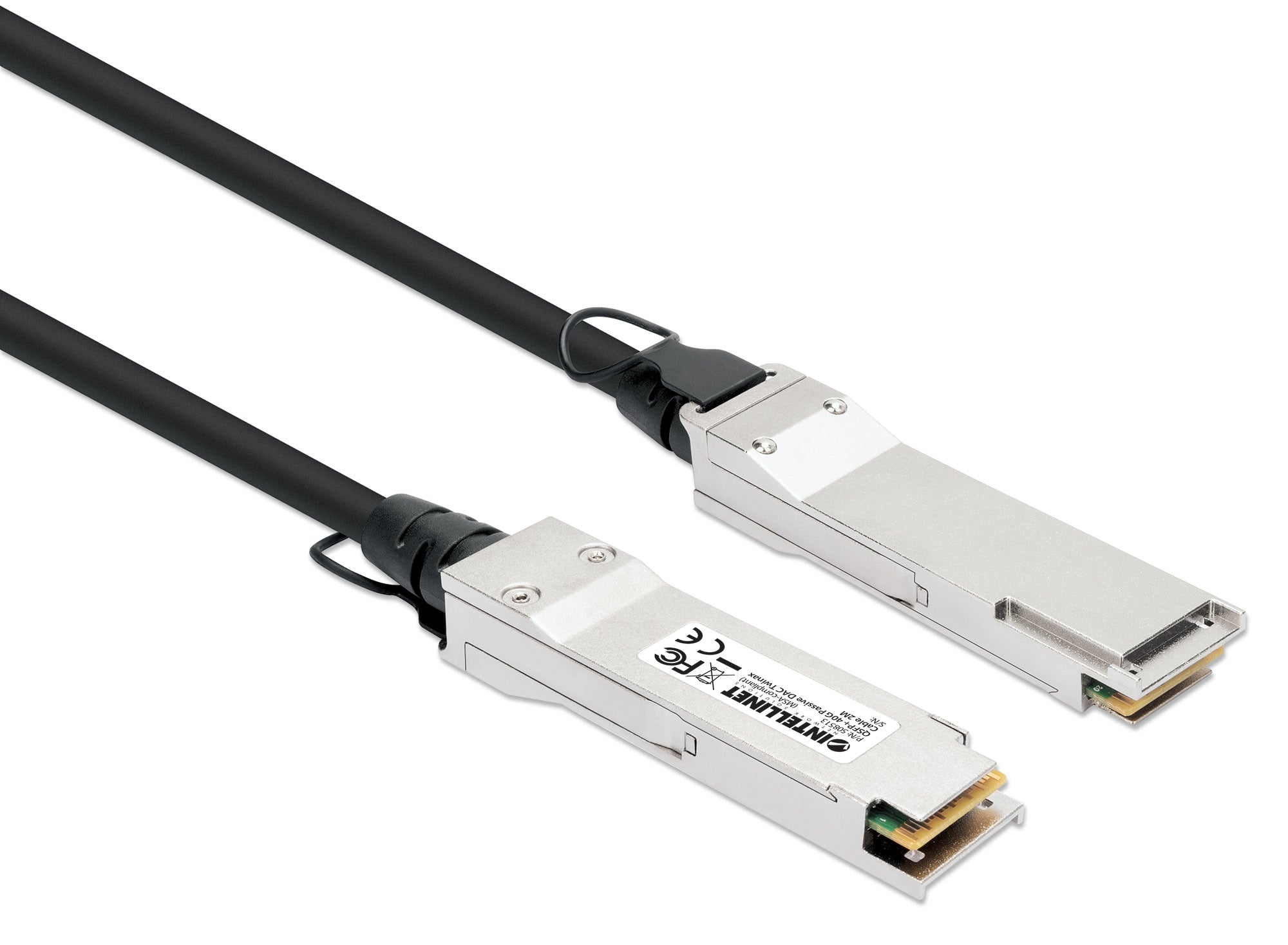 Intellinet 508513 câble InfiniBand et à fibres optiques 2 m QSFP+ Noir, Argent