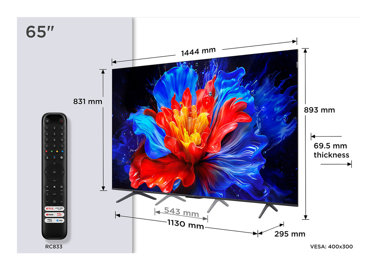 TCL P8K 65P8K Smart TV 65" 165,1 cm 4K Ultra HD QLED Métallique