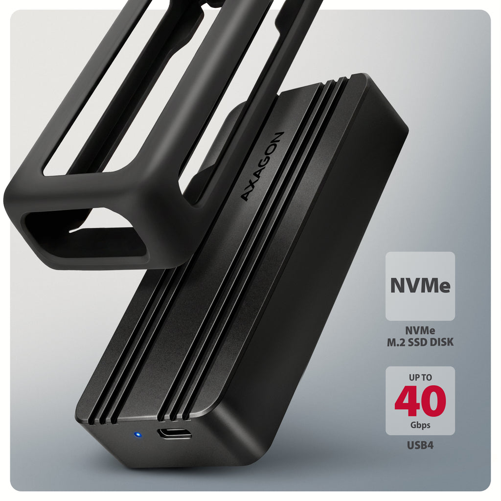 Axagon EEM2-40G Boîtier de disques de stockage Enceinte ssd Noir M.2 - vue 2