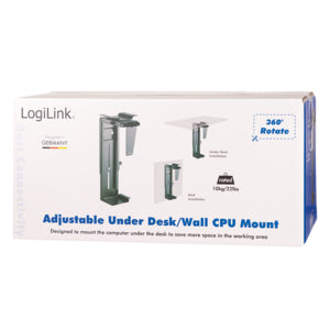 LogiLink EO0005 support pour unité centrale Support de CPU monté sur bureau Noir