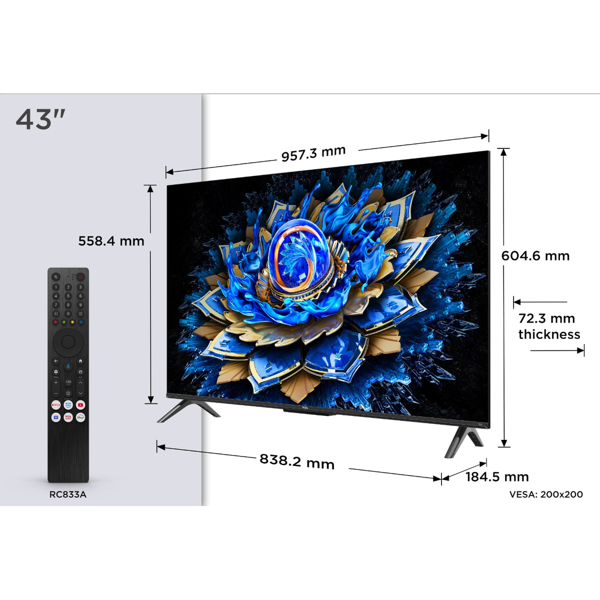 TCL TV QLED 4K 43'' (109 cm) 43T69C
