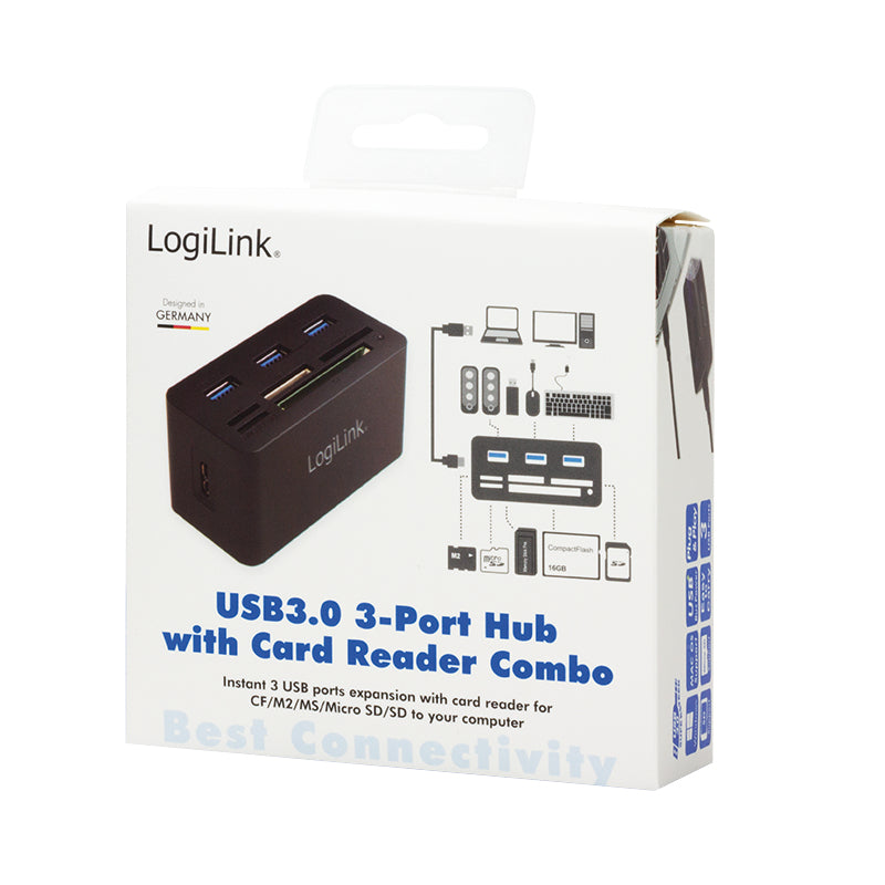 LogiLink CR0042 station d'accueil Avec fil USB 3.2 Gen 1 (3.1 Gen 1) Type-A Noir