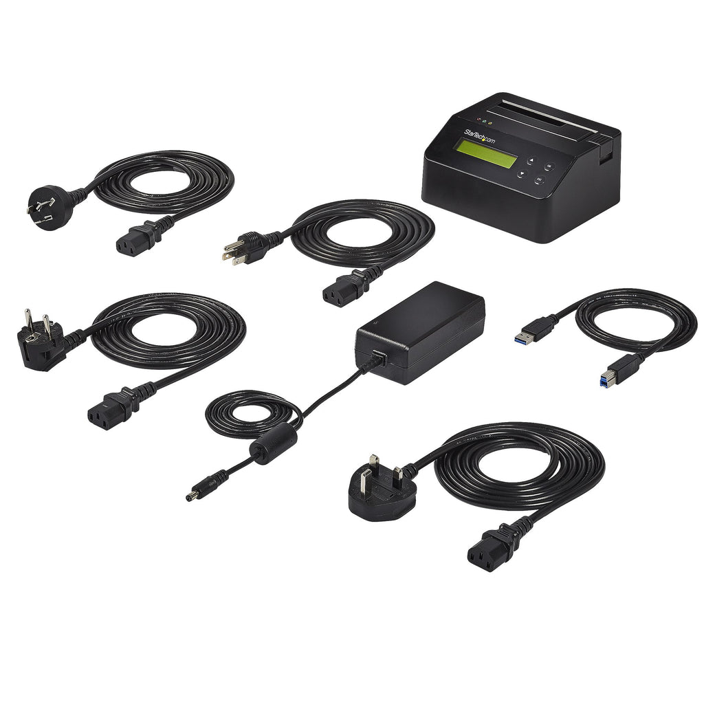 StarTech.com Effaceur de Disque Dur Baie Unique USB 3.0 vers SATA II, 9 Modes d'Effacement, Écran LCD, Conforme TAA