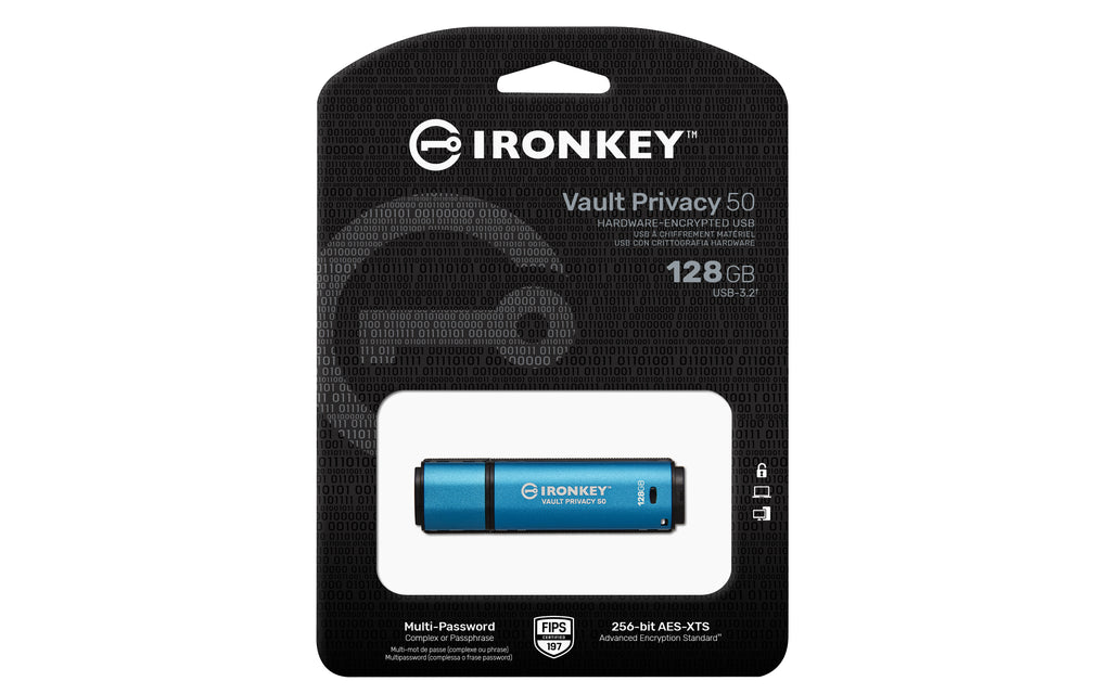 Kingston Technology IronKey Vault Privacy 50 128Go Chiffrée AES-256 FIPS 197