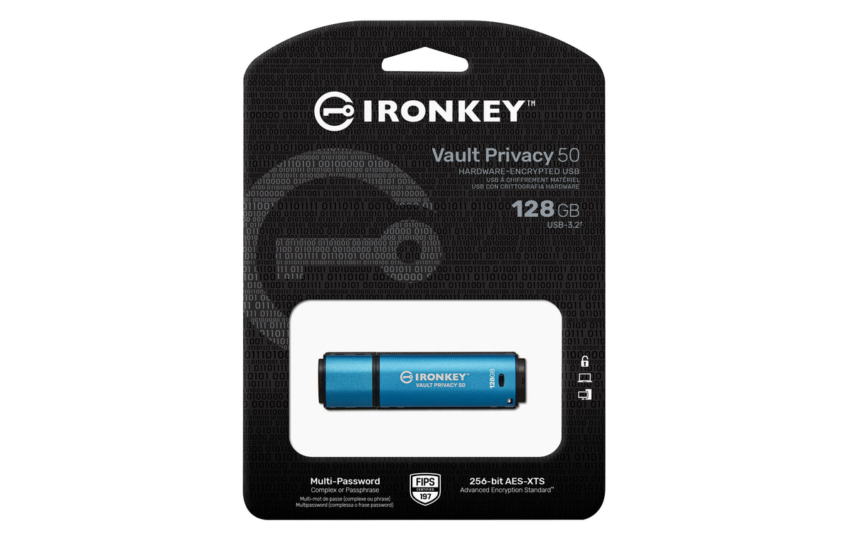 Kingston Technology IronKey Vault Privacy 50 128Go Chiffrée AES-256 FIPS 197