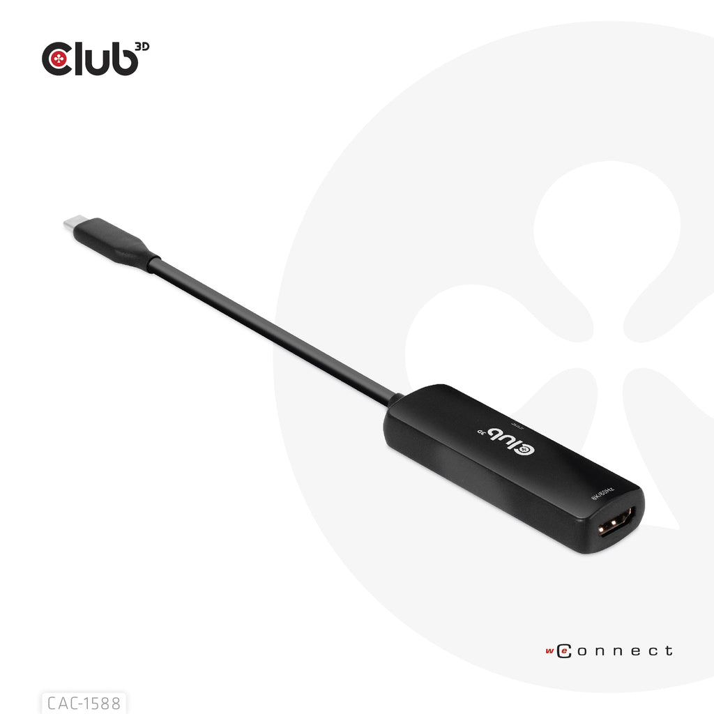 CLUB3D CAC-1588 Adaptateur Câble Vidéo USB Type-C vers HDMI, Noir, 0,17 m