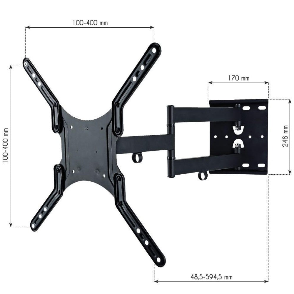 Support pour Téléviseur ICA-PLB 136M pour Écrans 55 pouces, Noir
