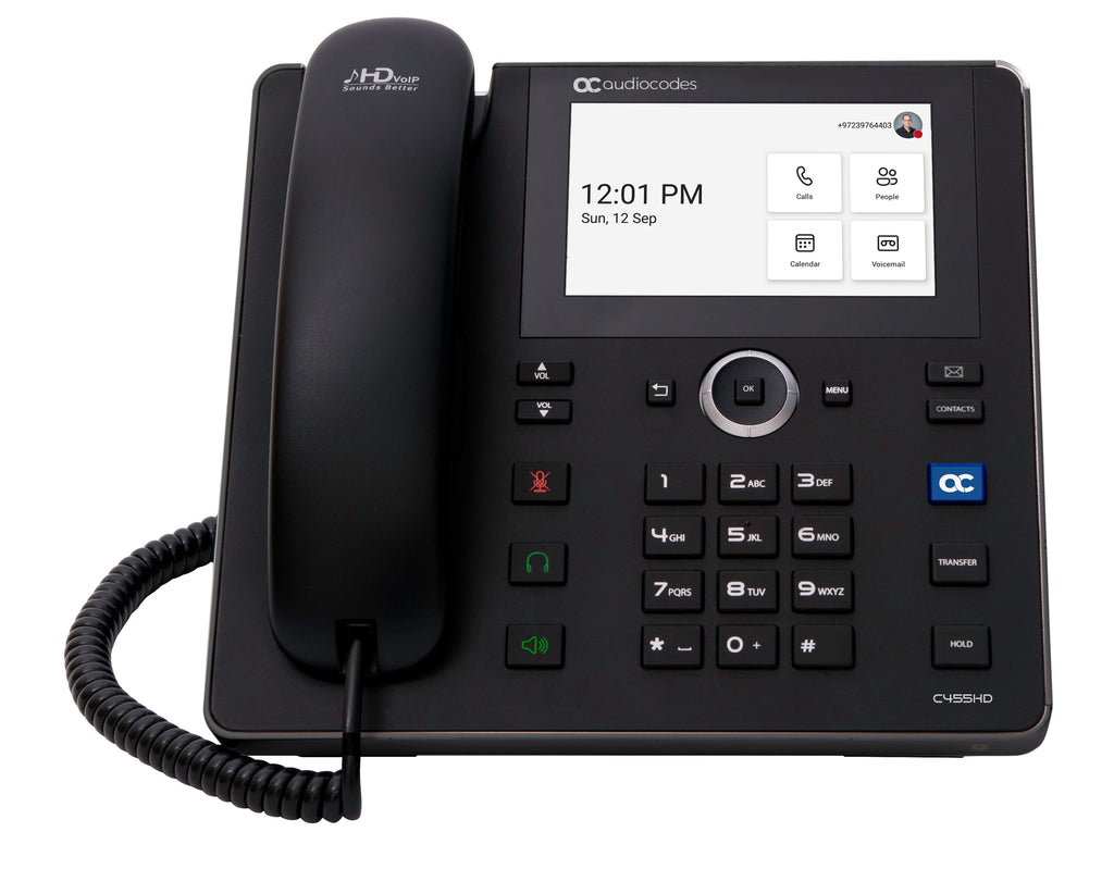 AudioCodes C455HD téléphone fixe Noir 8 lignes TFT Wifi