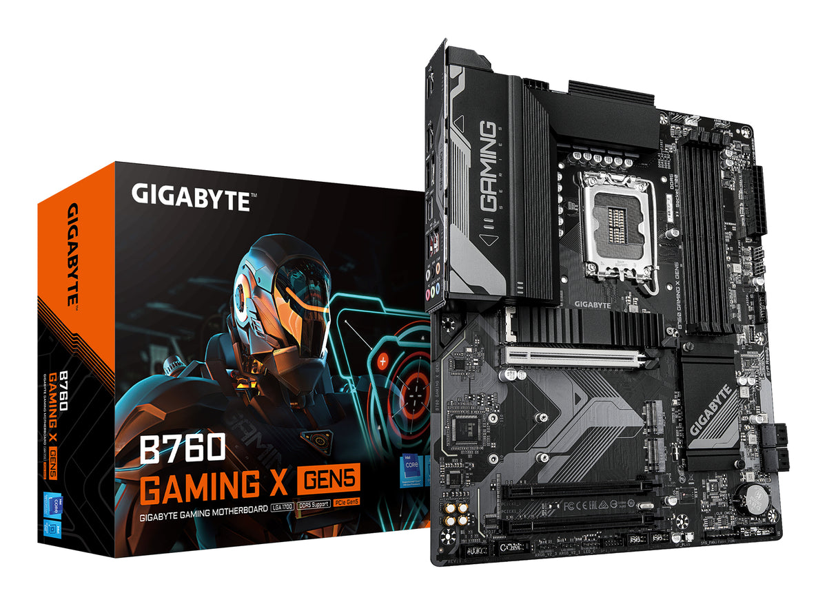 GIGABYTE B760 GAMING X GEN5 Carte Mère – Compatible avec les processeurs Intel Core 14e génération, VRM 8+1+1 phases, jusqu’à 5600 MHz DDR5, 3 x M.2 PCIe 4.0, LAN 2.5 GbE, USB 3.2 Gen 2