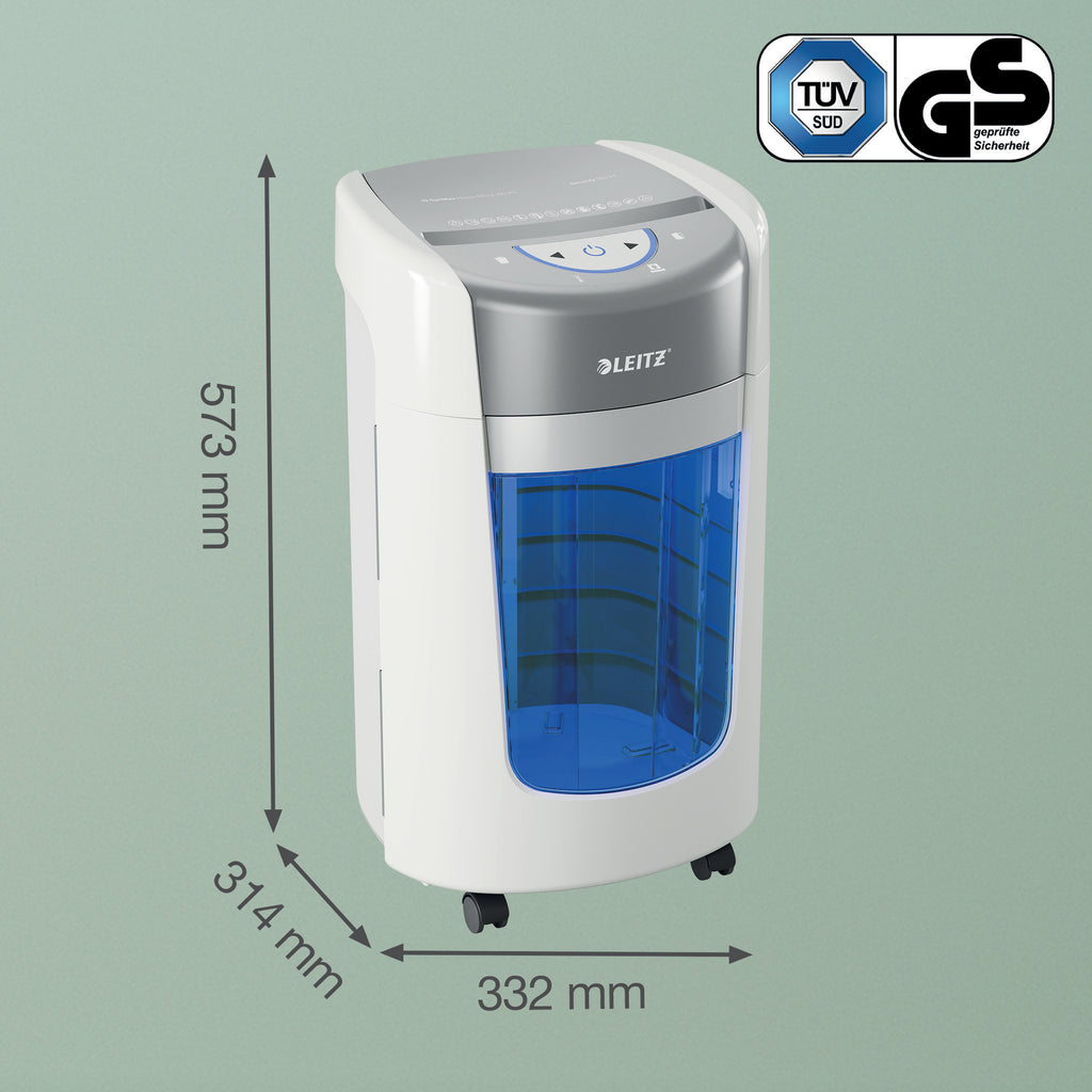 Leitz IQ OptiMax Home Office 225 destructeur de papier Découpage par micro-broyage 58 dB Gris, Blanc