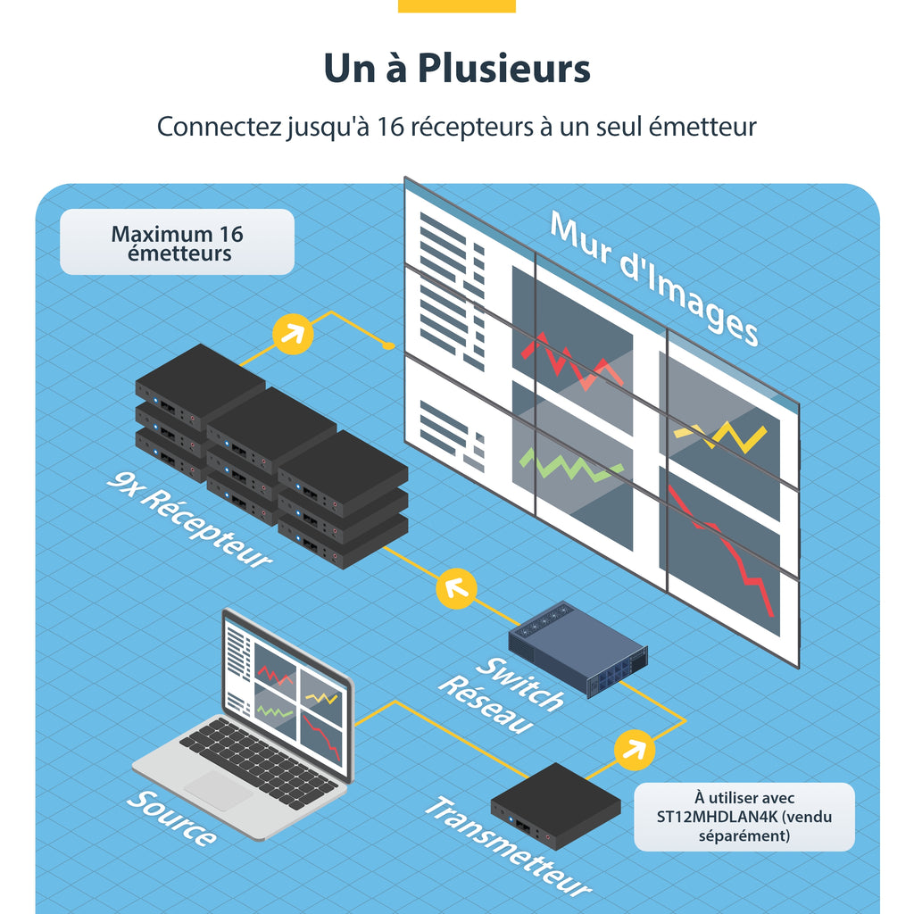 StarTech.com Récepteur HDMI 4K via IP pour ST12MHDLAN4K