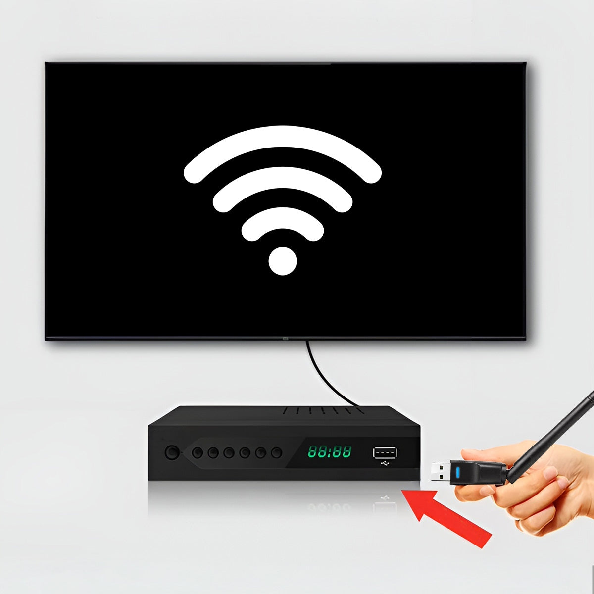 Carte réseau, adaptateur Wi-Fi USB, antenne Wi-Fi pour tuner et décodeur DVB-T2 HEVC Zenwire WD-1516