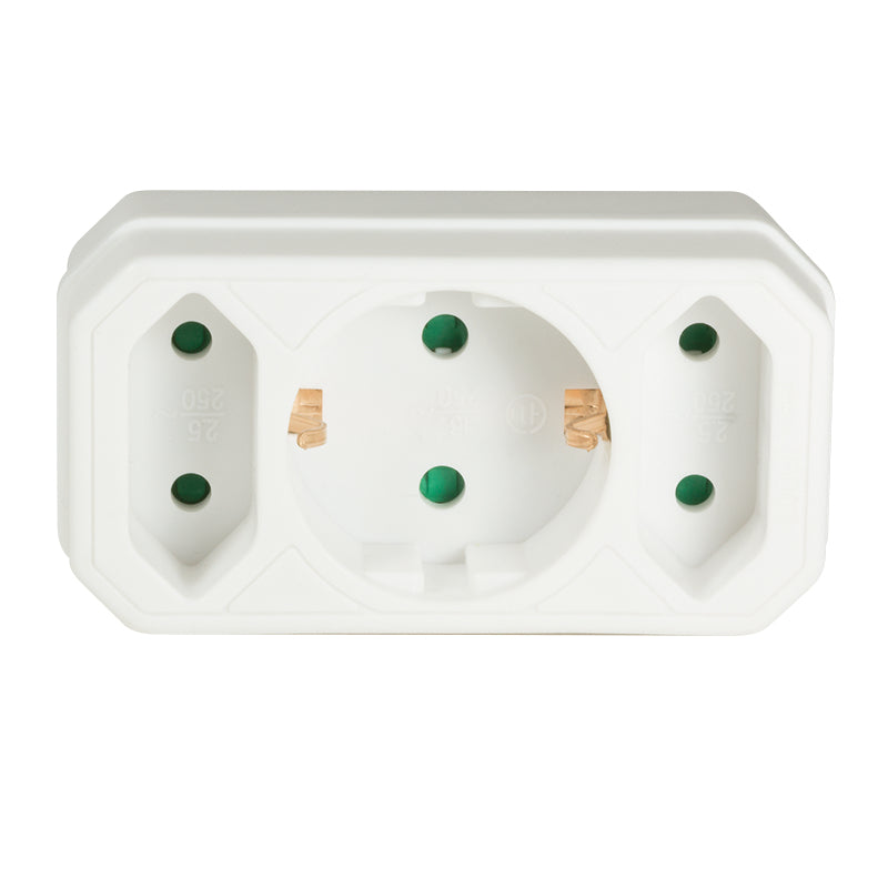 LogiLink LPS221 adaptateur prise d'alimentation Type F Type C (Europlug)+Type F Blanc - vue 3