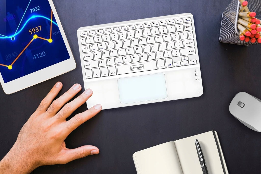 Clavier sans fil Bluetooth avec pavé tactile SLIM pour téléphone, tablette et iPad - Zenwire WLK-619