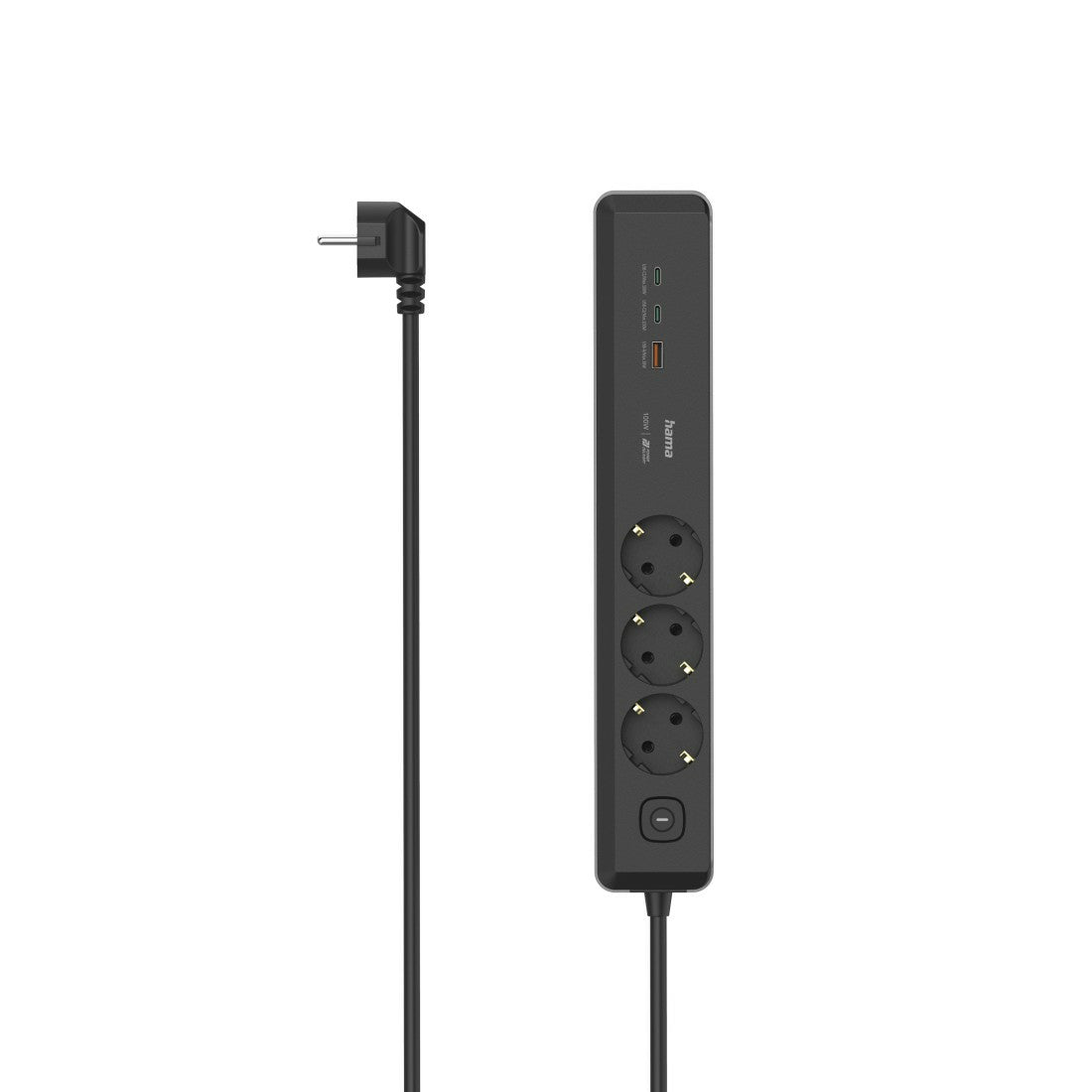 Hama 00223192 multiprise 1,4 m 3 sortie(s) CA Intérieure Noir, Gris