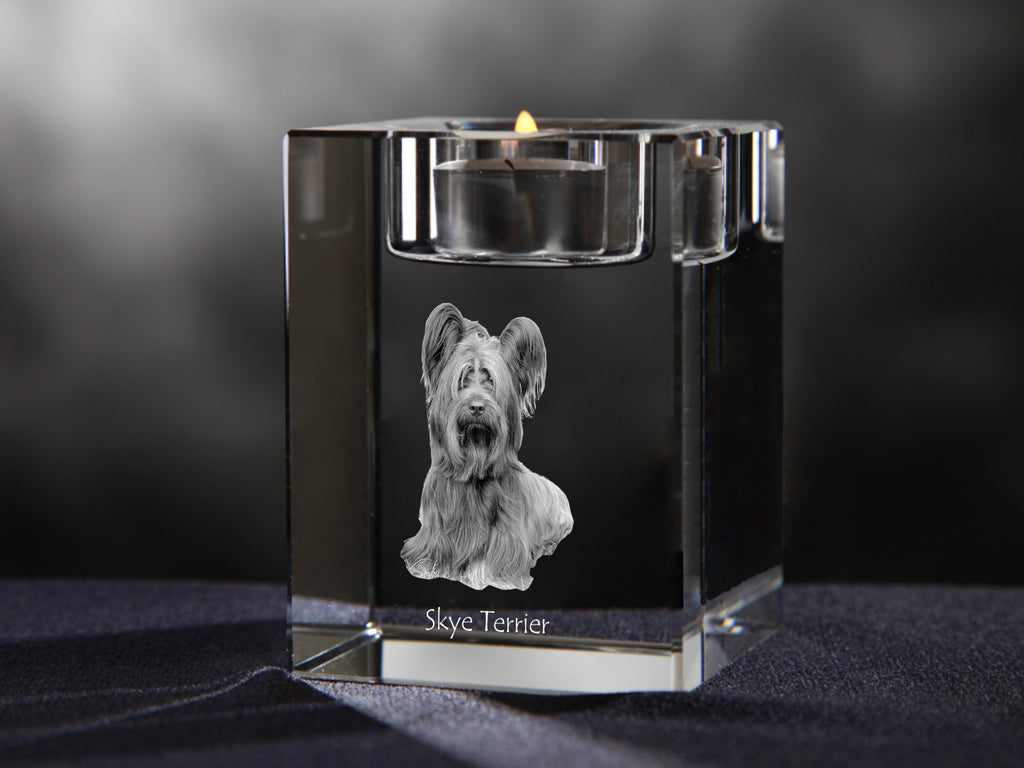 Silky Terrier - Candle holder with dog photo, crystal tealight holder, personalised gift by Art-Dog brand