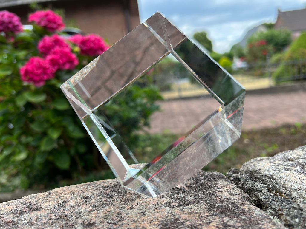 Komondor, Hungarian sheepdog, Mop Dog - crystal cube with a photo, photo of a horse in crystal, cubic paperweight from Art-Dog brand