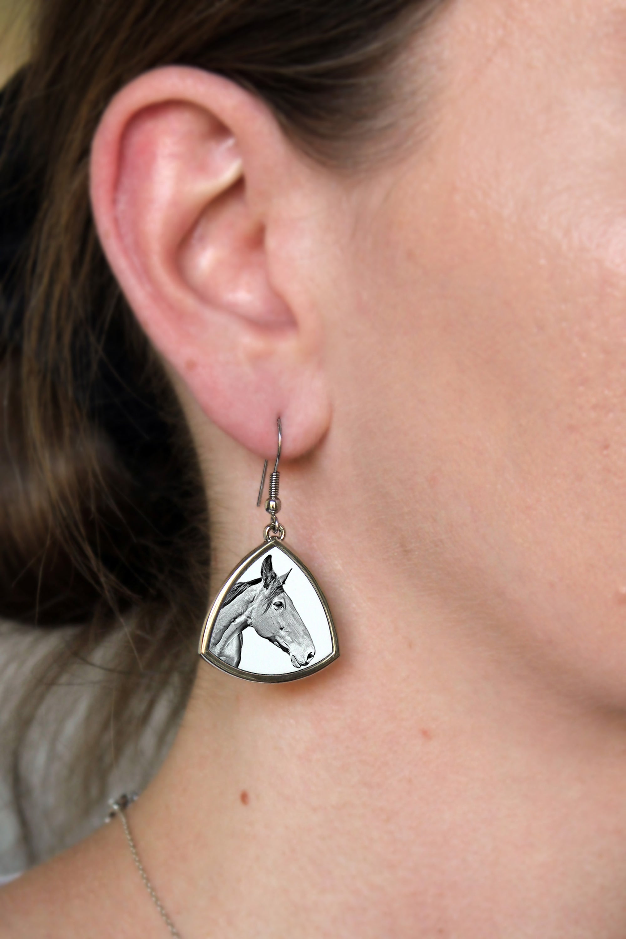 Australian Stock Horse - earrings with a horse, hanging earrings with a picture, personalized jewelry with Art-Dog brand print