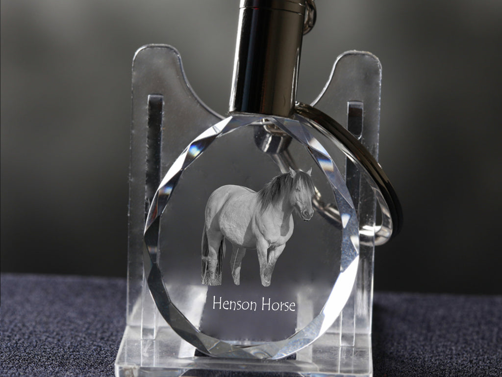 Henson Horse - pendant with a picture of a horse, crystal key ring in a gift box, unique gift by Art-Dog brand