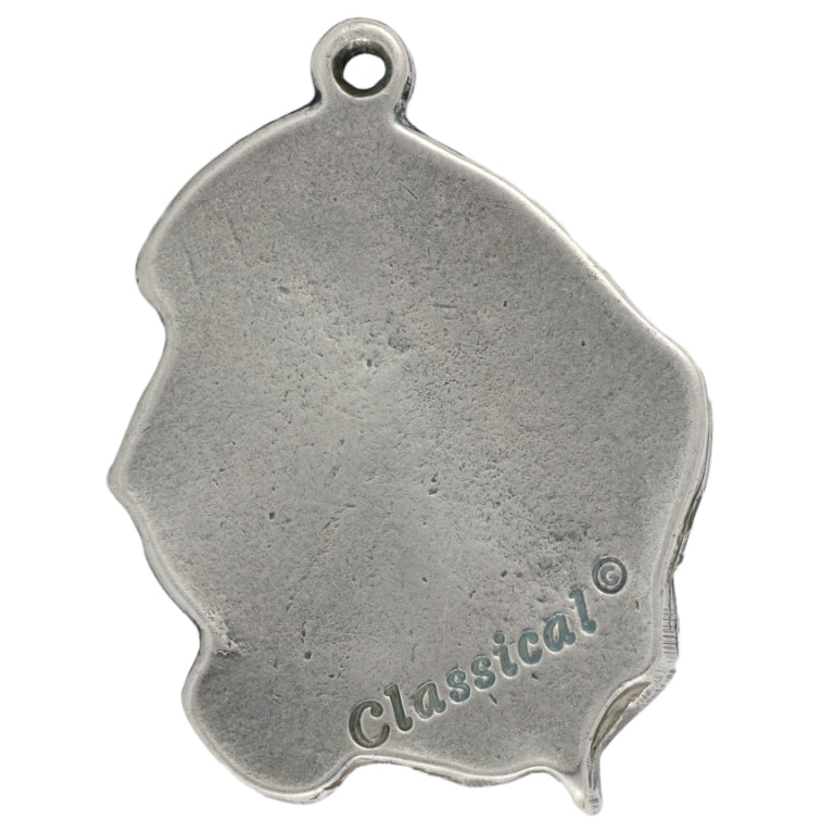 Basset Hound III - Silver-plated key ring with dog, handbag decoration, backpack pendant by Art-Dog brand