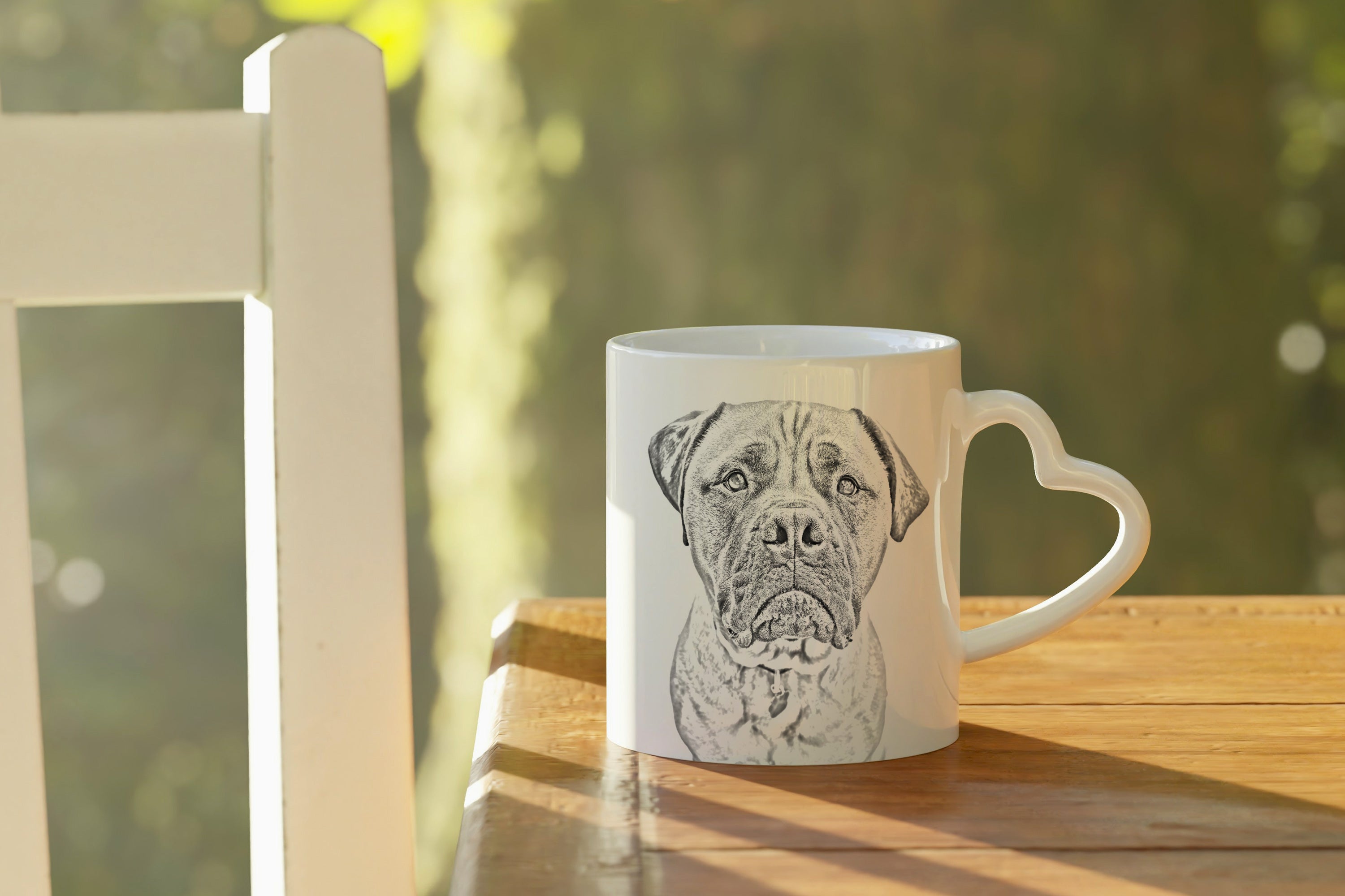 Bullmastiff - cup with a dog, adorable cup with a heart-shaped handle, universal gift from the Art-Dog brand