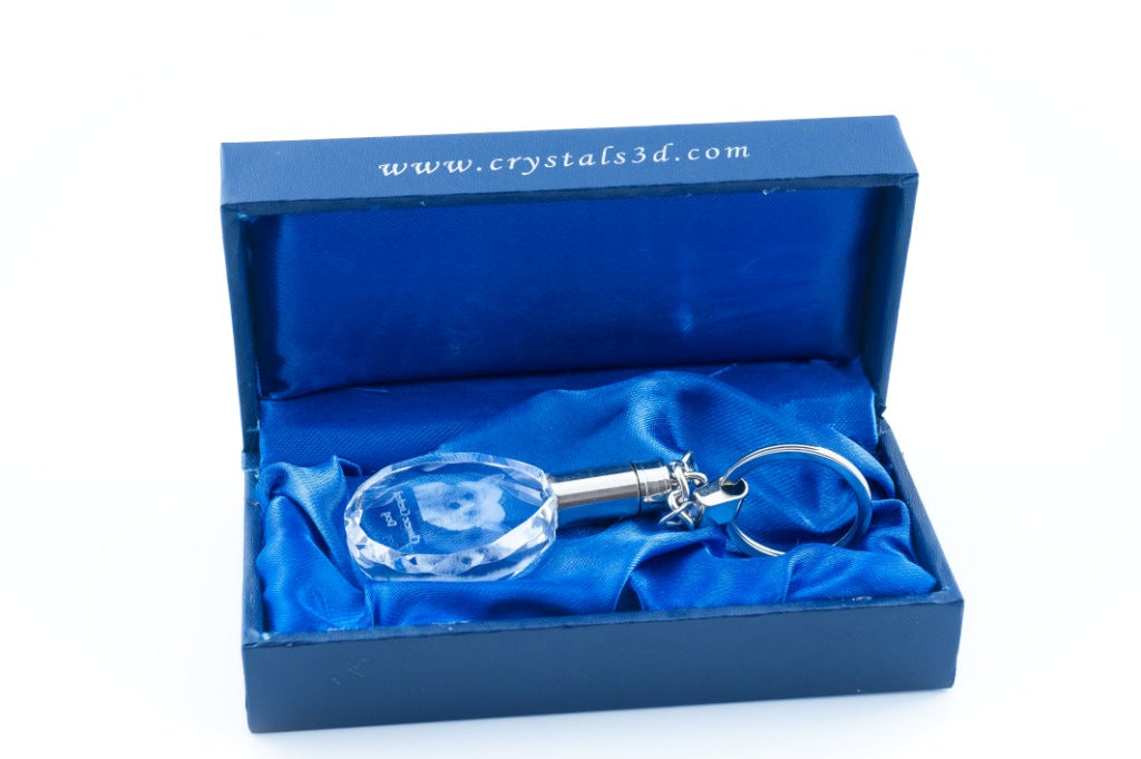 Chinese Crested Dog, Puff - pendant with a photo of a dog, crystal key ring in a gift box, a unique gift by Art-Dog