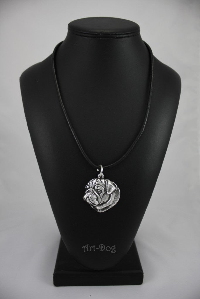 Pug I - Dog necklace in gift box, silver-plated locket for dog fan, striking pendant by Art-Dog brand