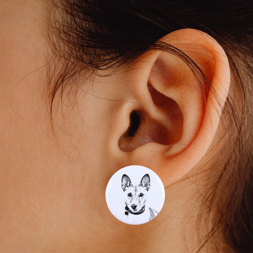 Basenji, African bush dog, Congo dog - unique dog earrings, your pet on a keychain, Art-Dog's own brand