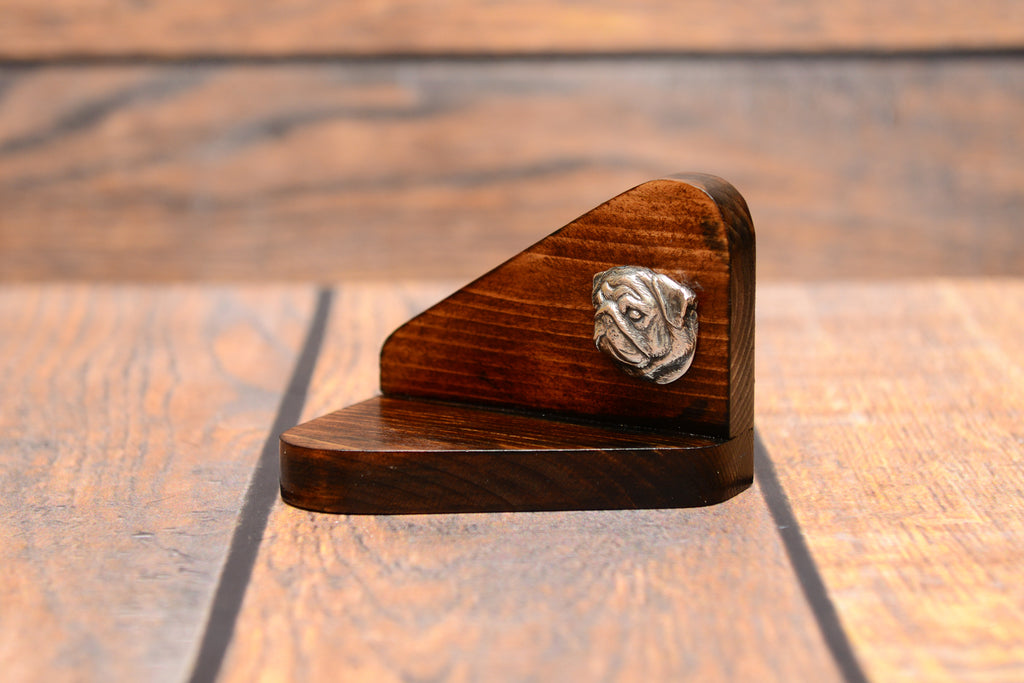 Pug II - wooden candle holder with a dog, tealight holder, a memorial place for a dog by Art-Dog brand