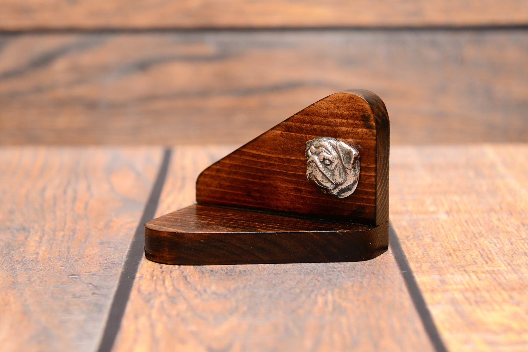 Pug II - wooden candle holder with a dog, tealight holder, a memorial place for a dog by Art-Dog brand