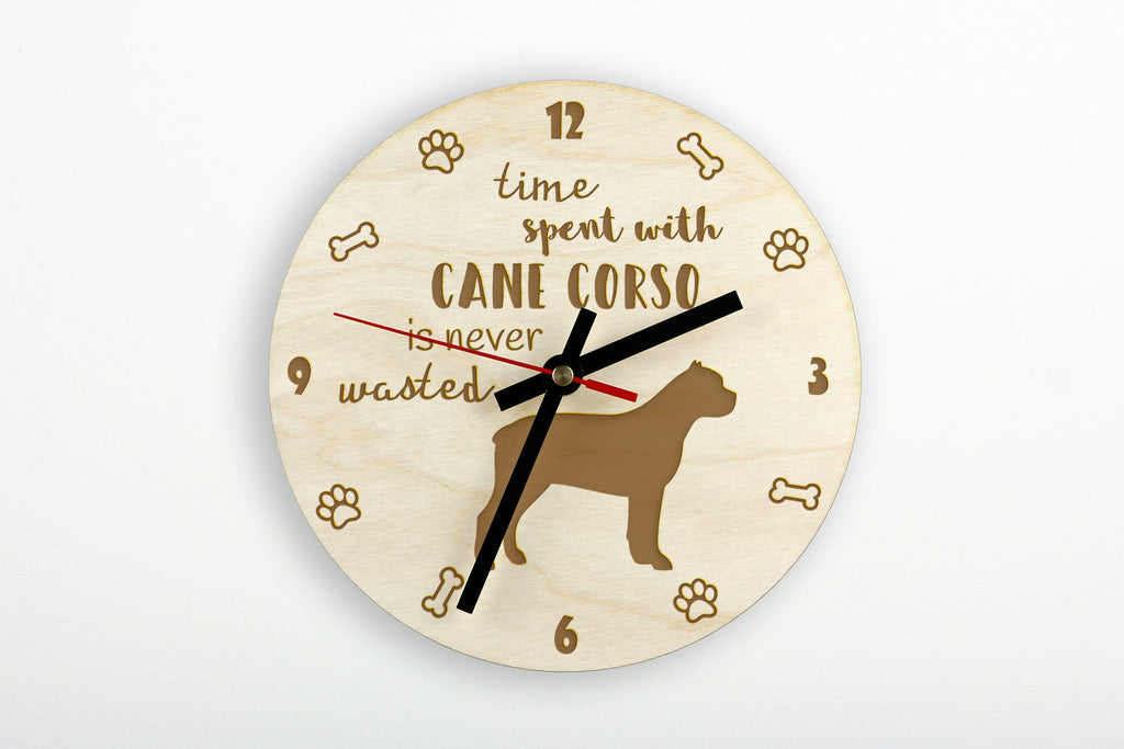Cane Corso, Italian Cane Corso - clock with a dog, wooden clock, wall clock for dog lovers, clock for desk and shelf, Art-Dog