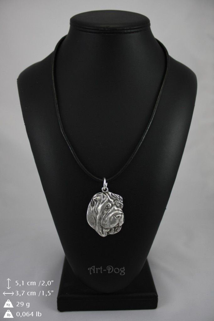 Shar Pei - Necklace with dog, silver-plated pendant for dog fan, unique jewelry by Art-Dog brand