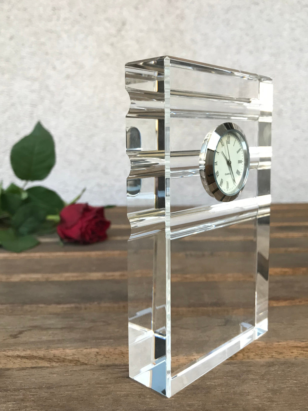 Zweibrücker - glass clock with a photo, photo of a horse in crystal, personalized standing office clock by Art-Dog brand
