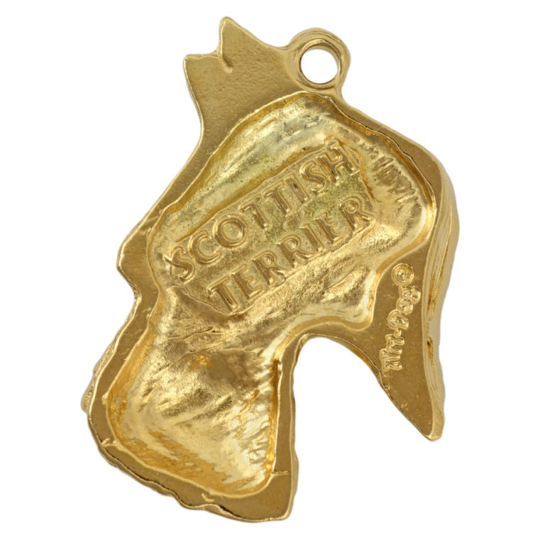 Scottish terrier, Aberdeen Terrier, Scottie, Aberdeenie - Gilded key ring with dog, handbag decoration, luxury accessory by Art-Dog brand