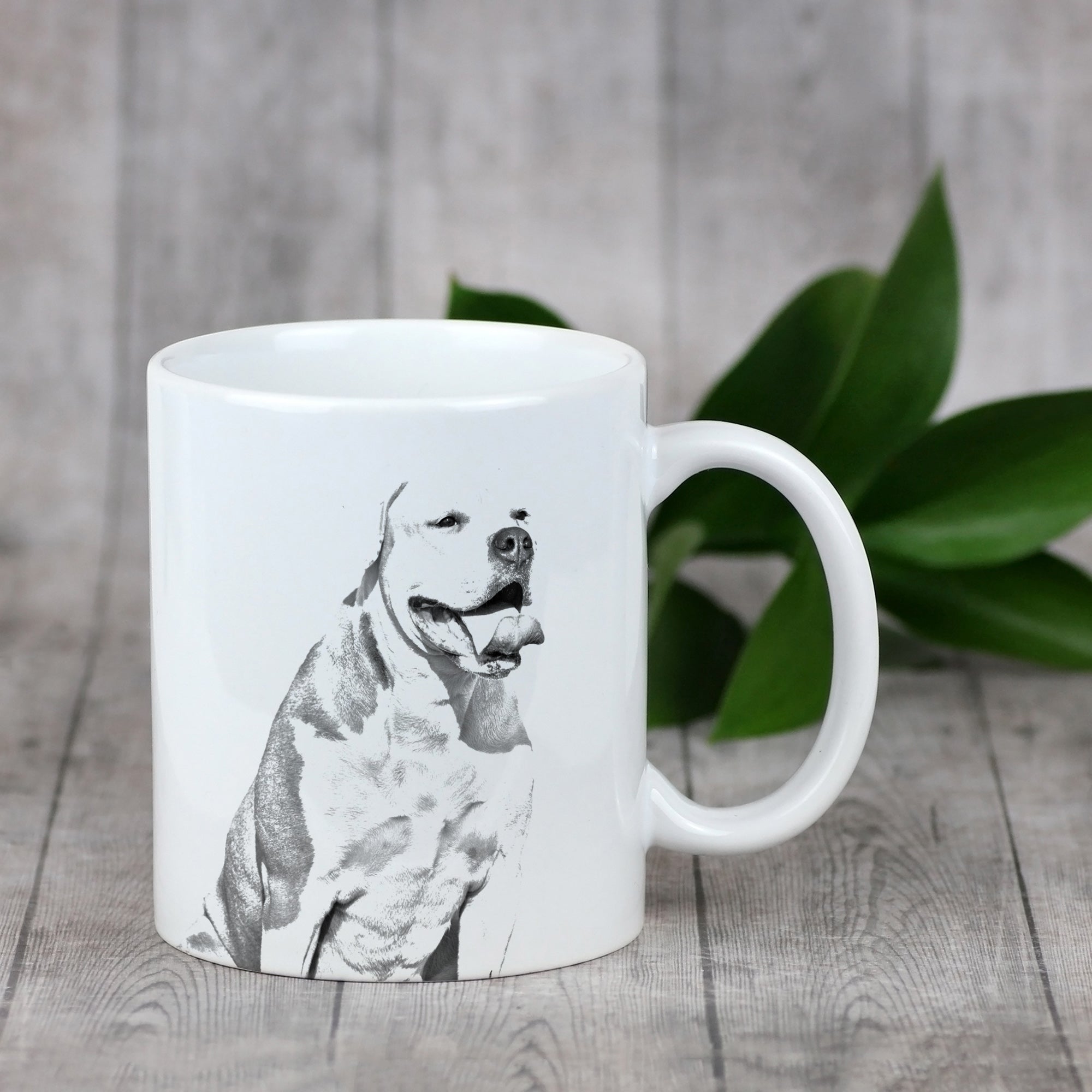 American Bulldog, Old Country Bulldog - cup with a dog, cute cup with graphics, a gift with your photo from the Art-Dog brand