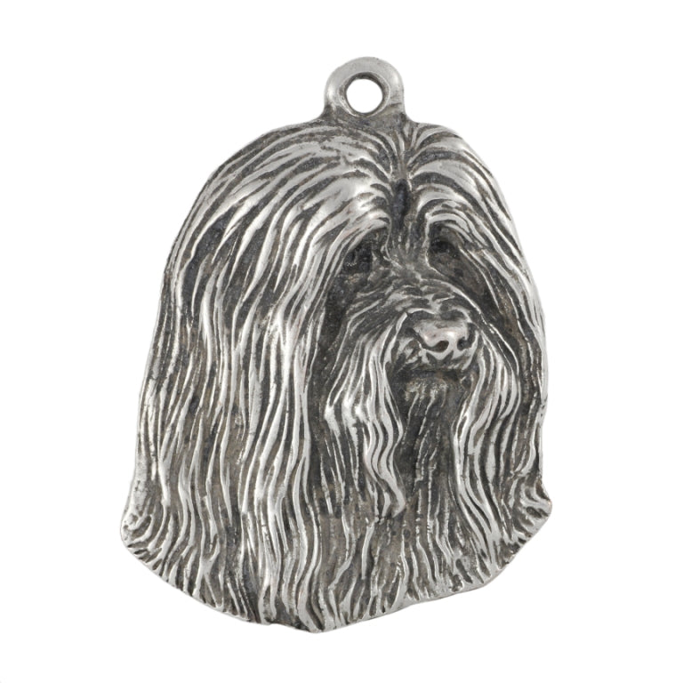 Bearded Collie, Highland Collie, Mountain Collie - Silver-plated key ring with a dog in a gift box, handbag decoration, backpack pendant by Art-Dog brand