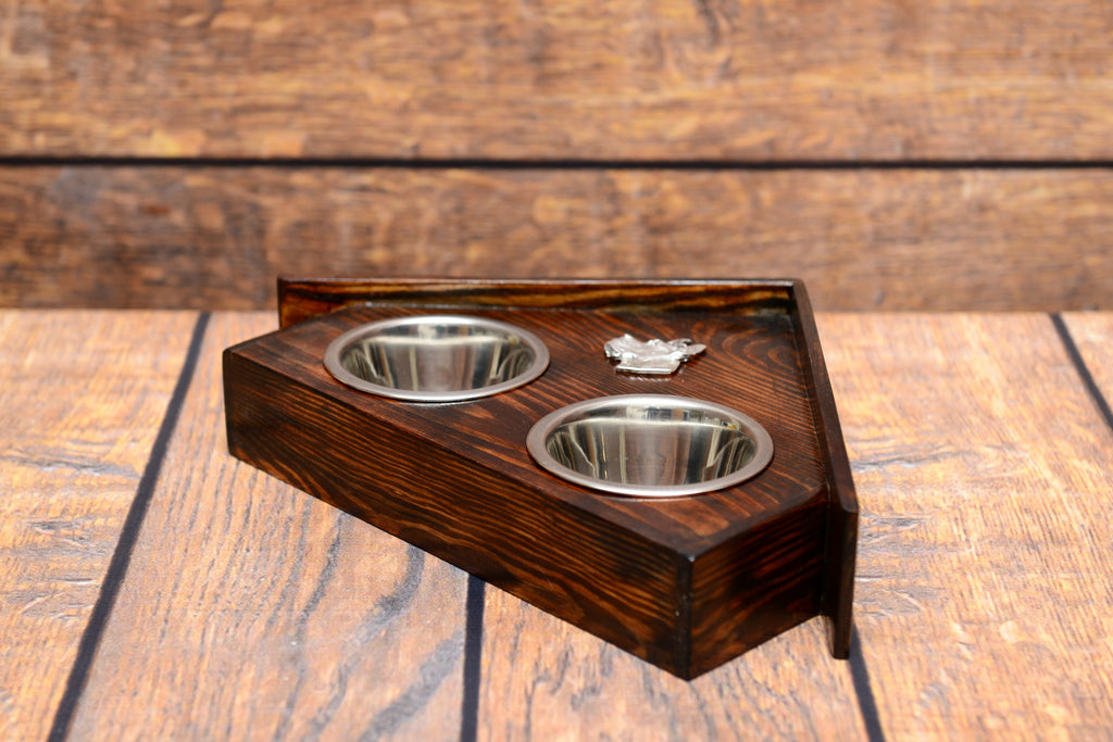 Great Dane I - wooden stand with bowls for a dog, decorative dog bowls, a gift for adopting a dog from the Art-Dog brand