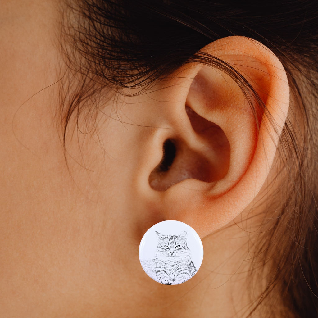 Siberian - earrings with a beloved cat, own photo, perfect gadget for cat lovers from the Art.-Dog brand.
