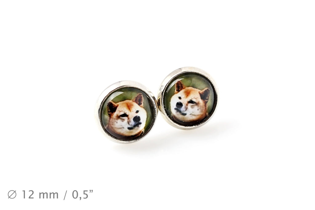 Shiba Inu, Japanese Small Size Dog, Japanese Brushwood Dog - earrings in a box, your photo, handmade jewelry, a product of the Art-Dog brand