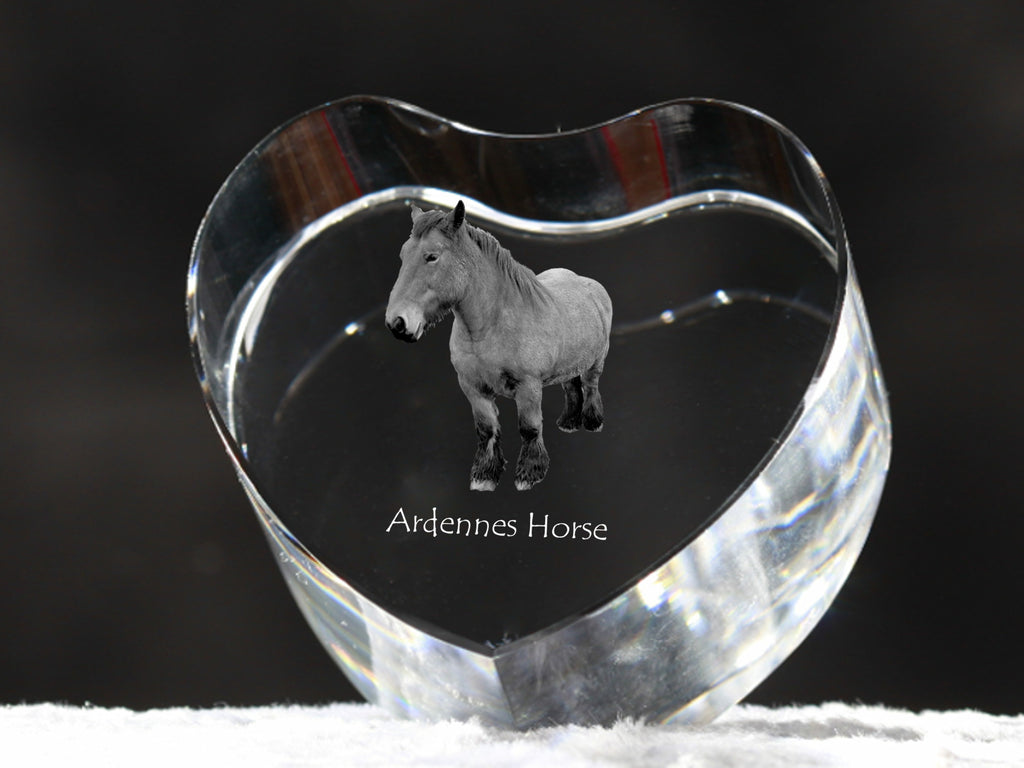 Ardennes Horse - a photo of a horse in crystal, a crystal heart, a unique frame with a photo from the Art-Dog brand
