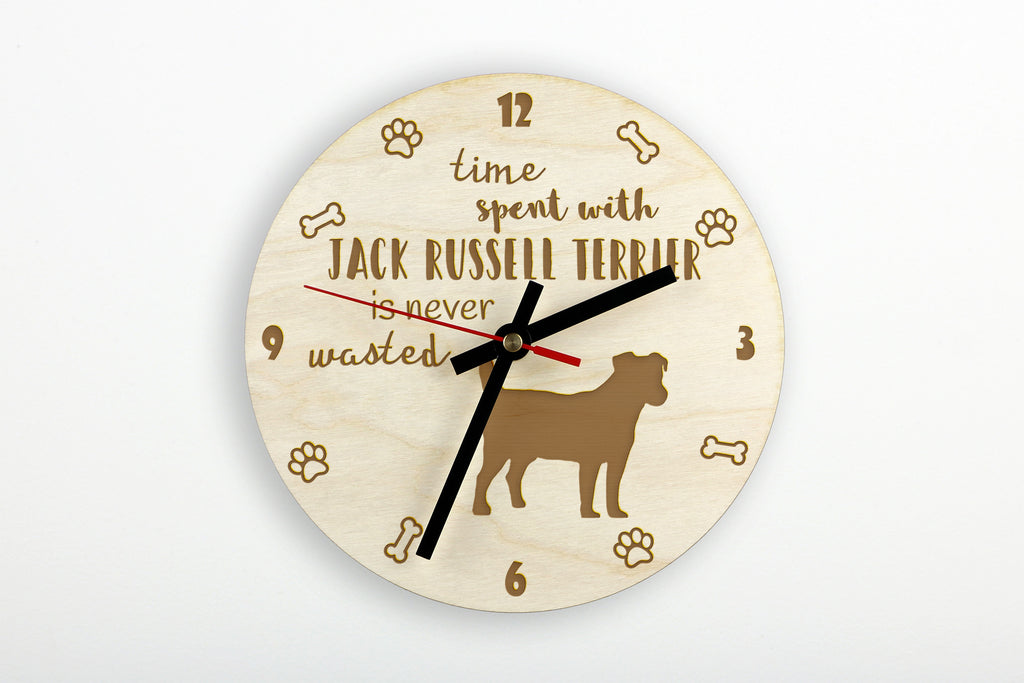 Jack Russell Terrier - clock with a dog, wooden clock, wall clock for dog lovers, clock for desk and shelf, Art-Dog
