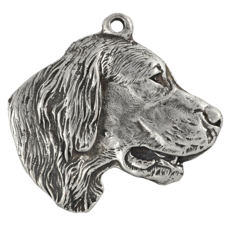 English setter, Lawerack, Laverack - Silver-plated key ring with a dog in a gift box, handbag decoration, backpack pendant by Art-Dog brand