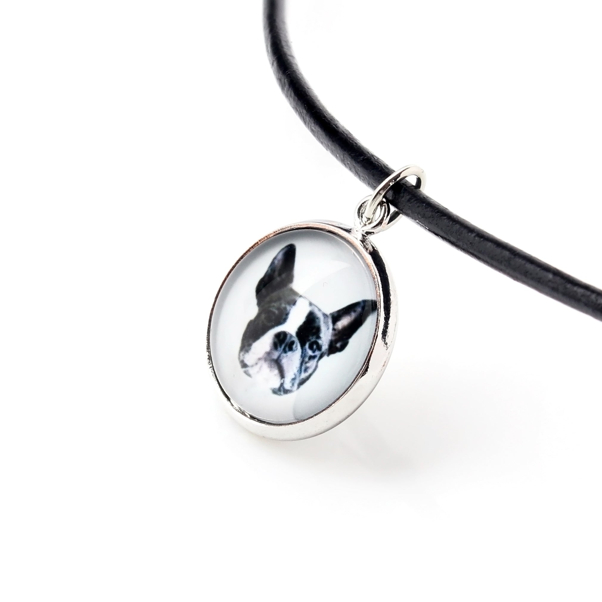 Boston Terrier, American Gentleman - jewelry with your photo box, set of necklace and earrings, personalized products from the Art-Dog brand