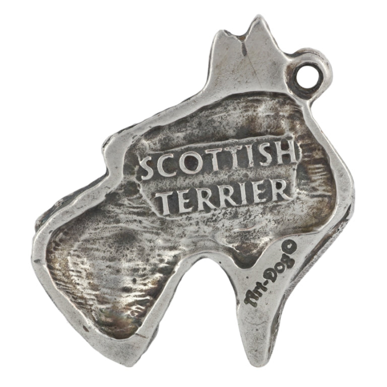 Scottish terrier, Aberdeen Terrier, Scottie, Aberdeenie - Silver-plated key ring with dog, handbag decoration, backpack pendant by Art-Dog brand