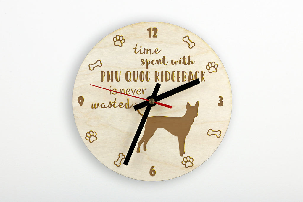 Phu Quoc Ridgeback - clock with dog, wooden clock with engraving, personalised clock by Art-Dog