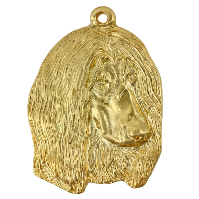 Afghan Hound, Tazi II - Gilded key ring with dog in gift box, handbag decoration, luxury accessory by Art-Dog brand