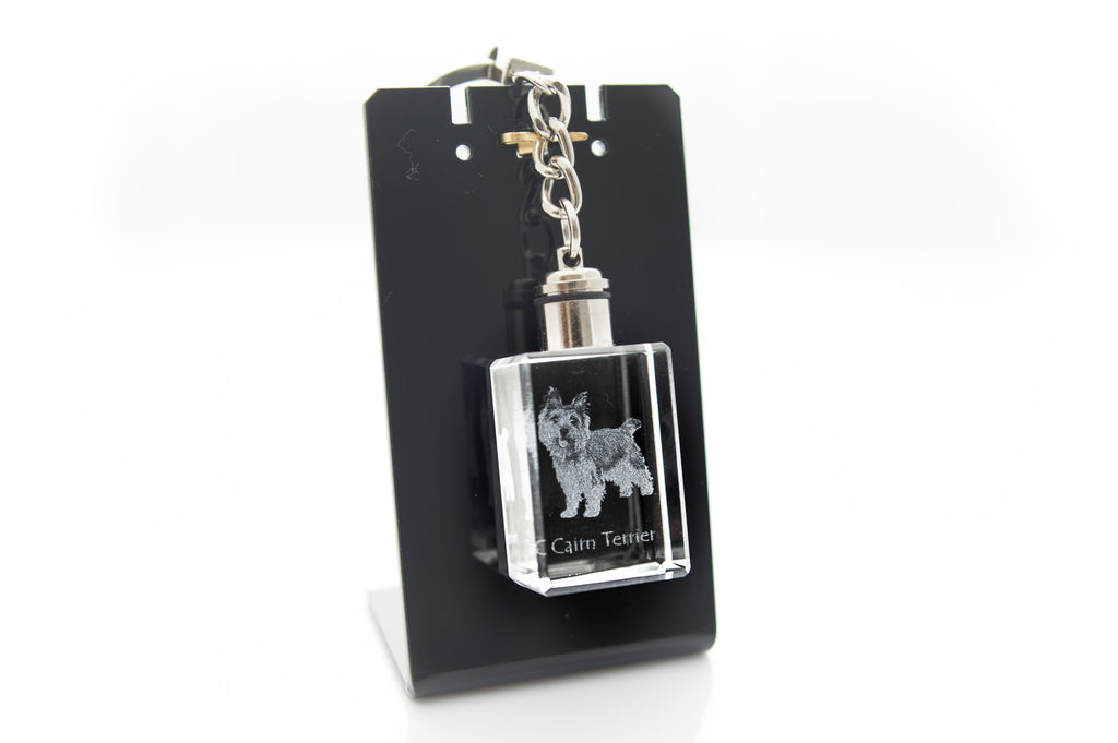 Cairn Terrier - Crystal key ring with dog photo, illuminated key ring, unique gift by Art-Dog brand
