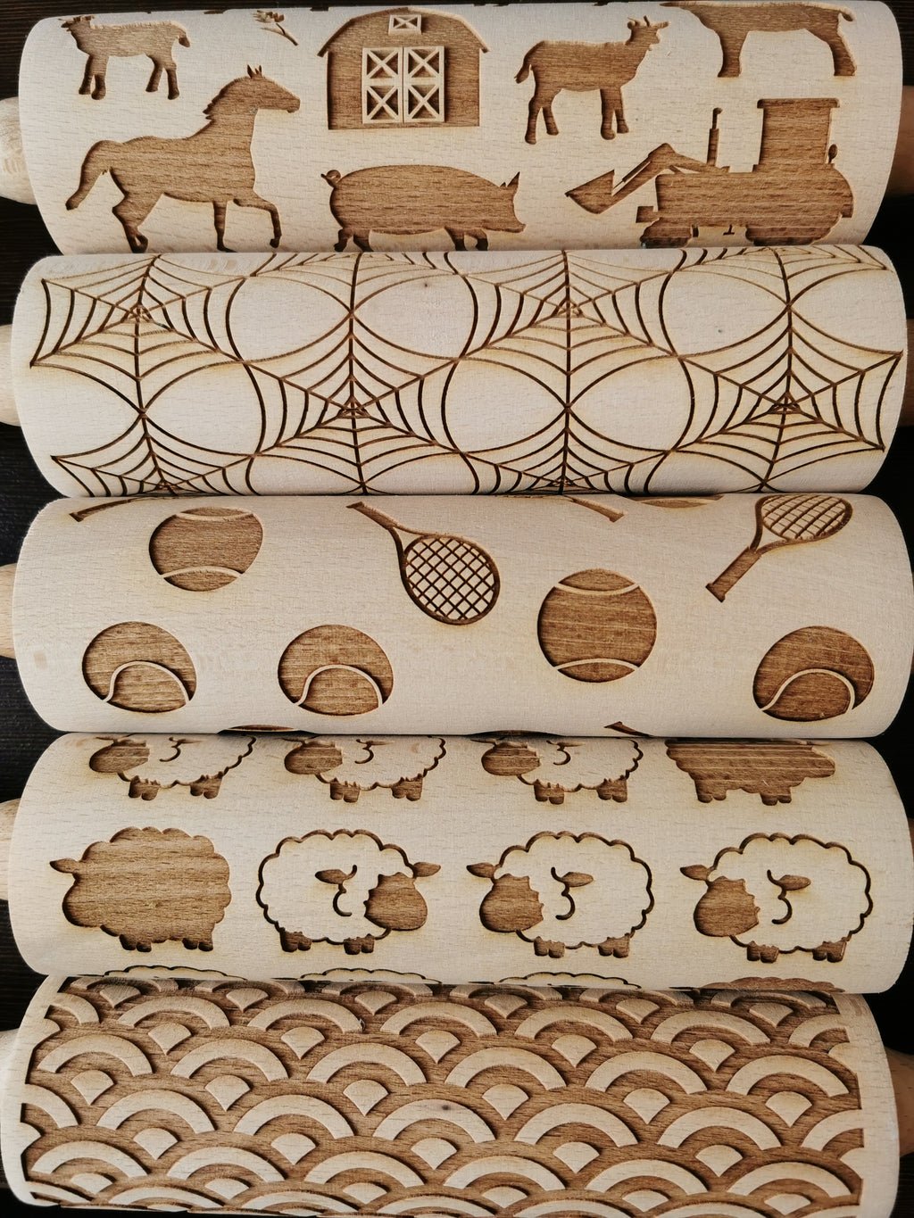 Snowflakes - engraved rolling pin for dough, for baking enthusiasts, Art-Dog brand